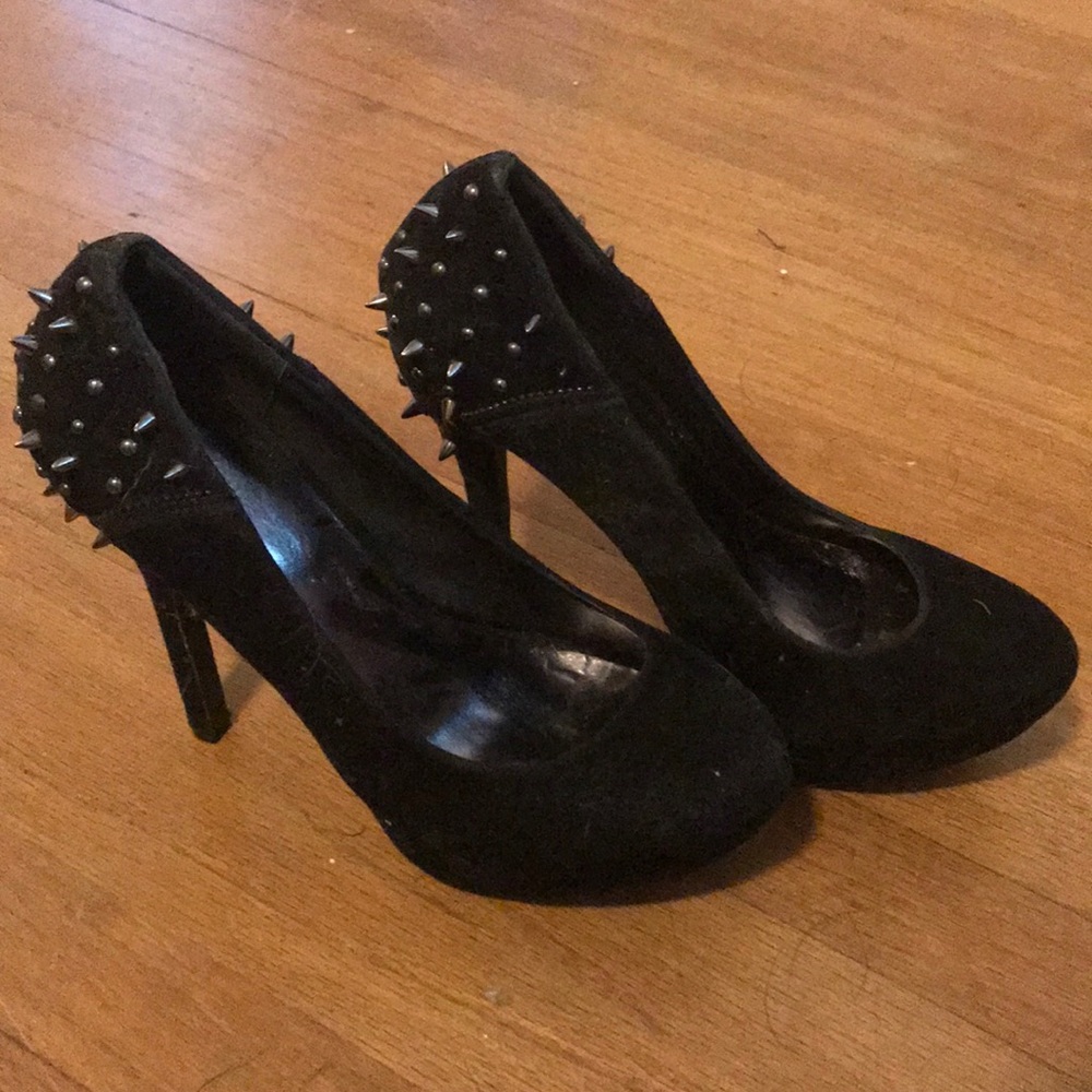 Charlotte Russe velvet spiked platforms